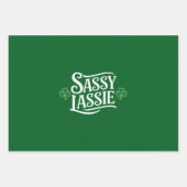 St Patricks Day Sassy Lassie Grappig Iers meisje Inpakpapier Vel (Voorkant)
