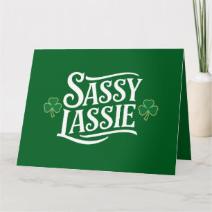 St Patricks Day Sassy Lassie Grappig Iers meisje Kaart