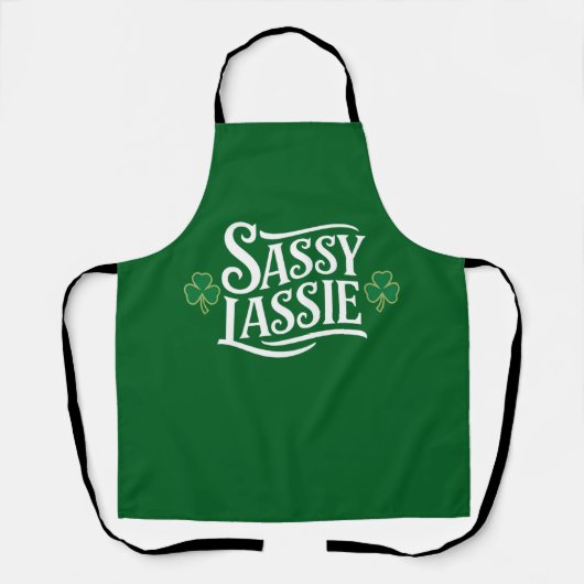 St Patricks Day Sassy Lassie Grappig Iers meisje Schort (Voorkant)
