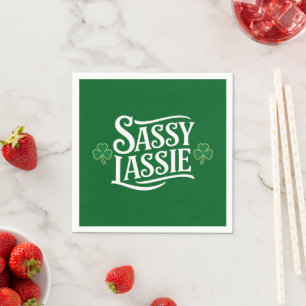 St Patricks Day Sassy Lassie Grappig Iers meisje Servet