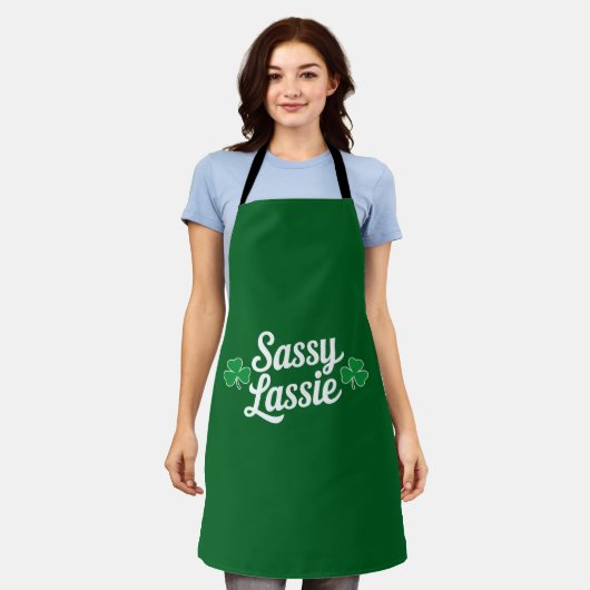 St Patricks Day Sassy Lassie Grappig Iers Schort (Gedragen)