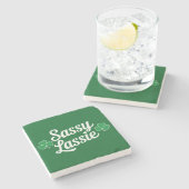 St Patricks Day Sassy Lassie Grappig Iers Stenen Onderzetter (Zijkant)