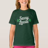 St Patricks Day Sassy Lassie Grappig Iers T-shirt (Voorkant)