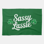 St Patricks Day Sassy Lassie Grappig Iers Theedoek (Horizontaal)