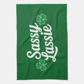 St Patricks Day Sassy Lassie Grappig Iers Theedoek (Verticaal)