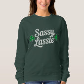 St Patricks Day Sassy Lassie Grappig Iers Trui (Voorkant)