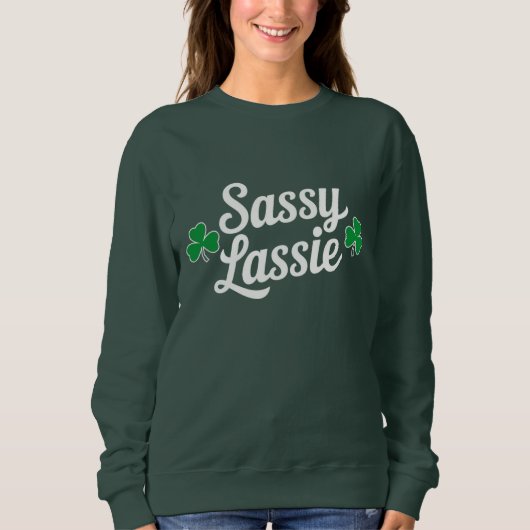 St Patricks Day Sassy Lassie Grappig Iers Trui (Voorkant)