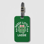 St Patricks Day Sassy Little Lassie Kinder Meisje Bagagelabel (Voorkant (verticaal))