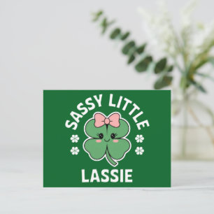 St Patricks Day Sassy Little Lassie Kinder Meisje Briefkaart