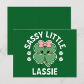 St Patricks Day Sassy Little Lassie Kinder Meisje Briefkaart (Voorkant / Achterkant)