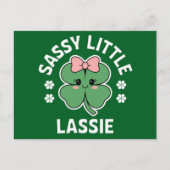 St Patricks Day Sassy Little Lassie Kinder Meisje Briefkaart (Voorkant)