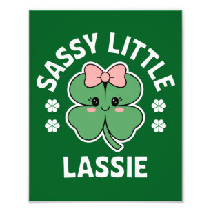 St Patricks Day Sassy Little Lassie Kinder Meisje Foto Afdruk
