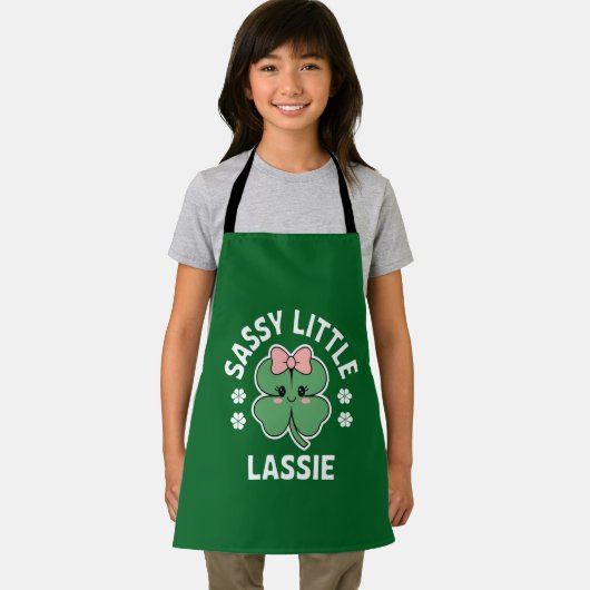 St Patricks Day Sassy Little Lassie Kinder Meisje Schort (Insitu)