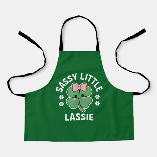 St Patricks Day Sassy Little Lassie Kinder Meisje Schort (Voorkant)