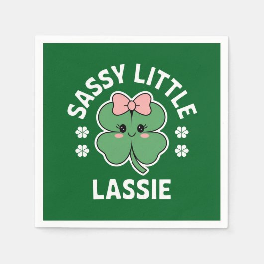 St Patricks Day Sassy Little Lassie Kinder Meisje Servet (Voorkant)