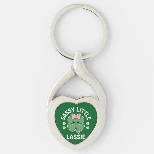 St Patricks Day Sassy Little Lassie Kinder Meisje Sleutelhanger (Voorkant)