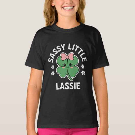 St Patricks Day Sassy Little Lassie Kinder Meisje T-shirt (Voorkant)