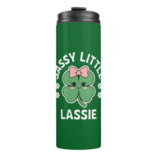 St Patricks Day Sassy Little Lassie Kinder Meisje Thermosbeker (Voorkant)
