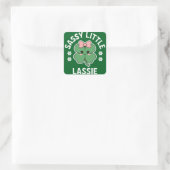 St Patricks Day Sassy Little Lassie Kinder Meisje Vierkante Sticker (Tas)