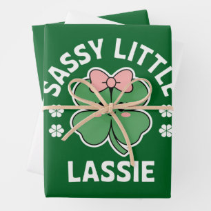 St. Patrick's Day Sassy Little Lassie Kinderen Mei Inpakpapier Vel