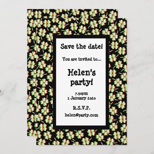 St Patrick's Day Save The Date (Voorkant / Achterkant)