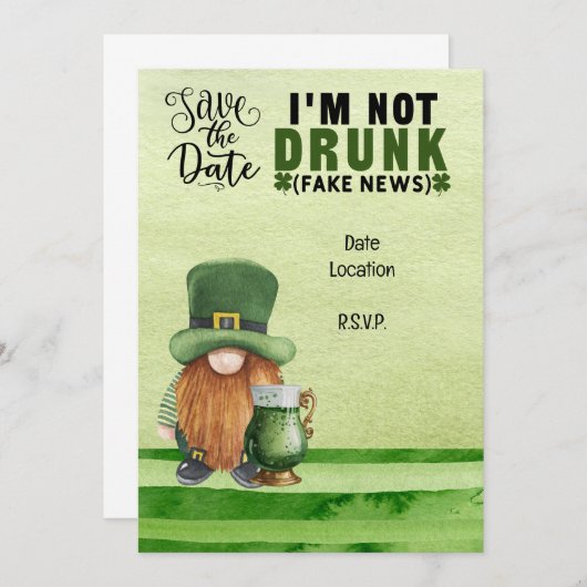 St. Patrick's Day Save the Date for Beer Kaart (Voorkant / Achterkant)