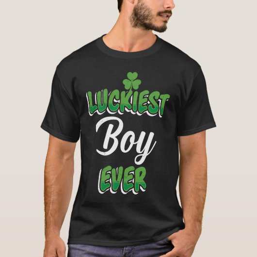 St Patrick's Day saying Luckiest Boy ever T-shirt (Voorkant)