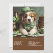 St Patrick's Day Schattig Puppy Groen Pet Boog Str Kaart (Voorkant)