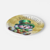 St. Patrick's Day Schattige Beer Groen Goud Lucky Papieren Bordje (Gekanteld)