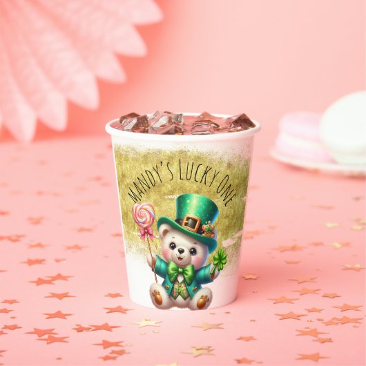 St. Patrick's Day Schattige Beer Groen Goud Snoep Papieren Bekers (Insitu)