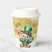 St. Patrick's Day Schattige Beer Groen Goud Snoep Papieren Bekers (Voorkant)