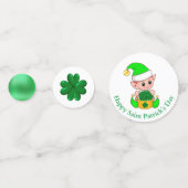St. Patrick's Day Schattige Elf & Klavertjes Confetti (Voorkanten)