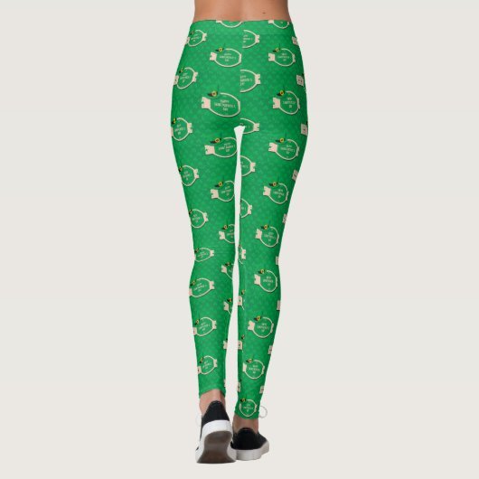 St Patrick's Day Schattige Groen Patroon Iers Gelu Leggings (Achterkant)