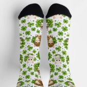 St. Patrick's Day Schattige Kitten & Shamrock Kat  Sokken (Top)