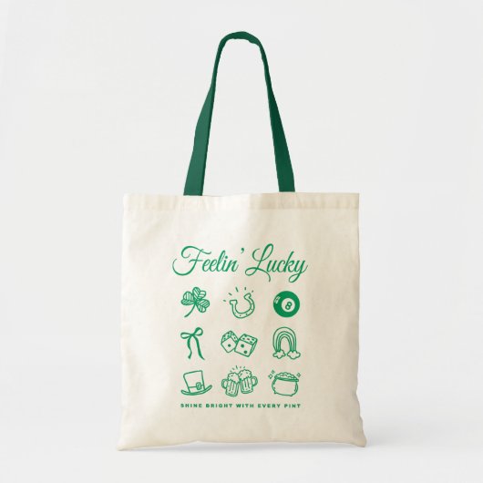 St Patricks Day Schattigee Doodle Art Lucky Irish Tote Bag (Voorkant)