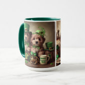 St Patrick's Day Schattigee Ierse Teddybeer Puppie Mok (Voorkant links)