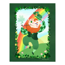 St. Patrick's Day Schattigee Leprechaun Art Print