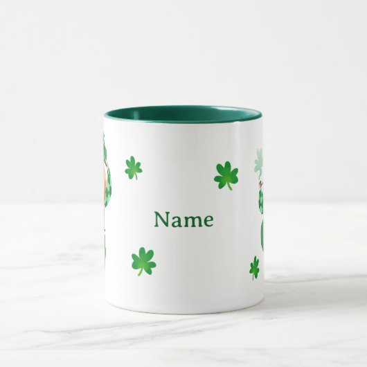 St. Patrick's Day Schattigee Leprechaun gepersonal Mok (Midden)