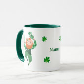 St. Patrick's Day Schattigee Leprechaun gepersonal Mok (Voorkant links)