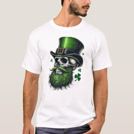 St. Patrick's Day Schedel met groene baard T-shirt