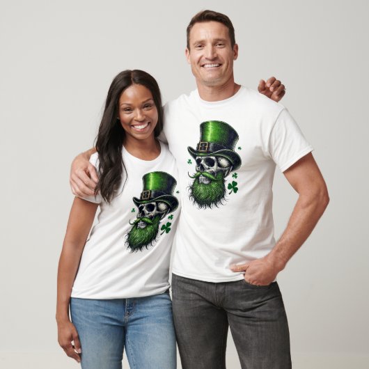 St. Patrick's Day Schedel met groene baard T-shirt (Unisex)