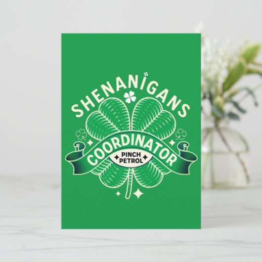 St. Patrick's Day - Schelmenstreken Coördinator Feestdagenkaart (Staand voorkant)
