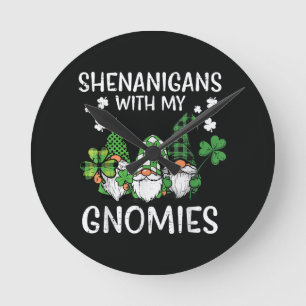 St. Patrick's Day Schelmenstreken met Gnomies Gnom Ronde Klok