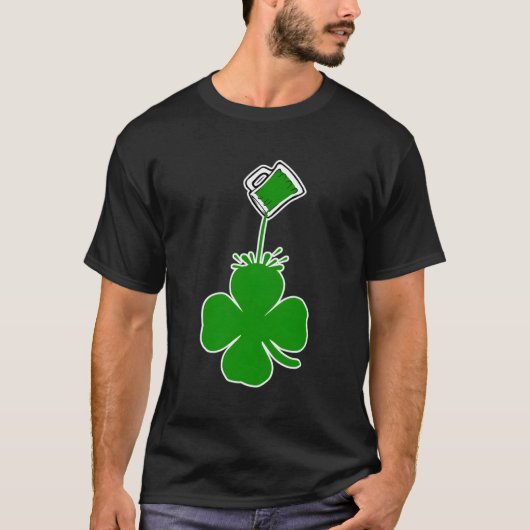 St Patrick's Day schenken Shamrock groen bier T-shirt (Voorkant)