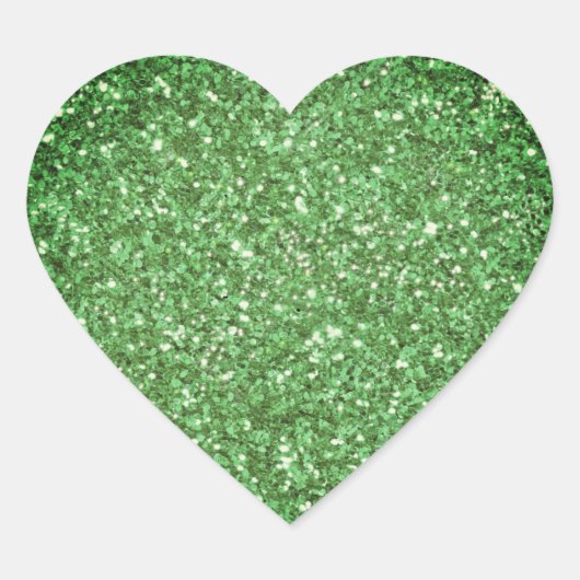 St. Patrick's Day schitteren glitter groen patroon Hart Sticker (Voorkant)
