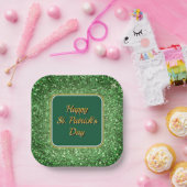 St. Patrick's Day schitteren glitter groen patroon Papieren Bordje (Feest)