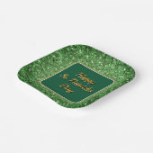 St. Patrick's Day schitteren glitter groen patroon Papieren Bordje (Gebogen)