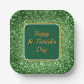 St. Patrick's Day schitteren glitter groen patroon Papieren Bordje (Voorkant)