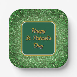 St. Patrick's Day schitteren glitter groen patroon Papieren Bordje
