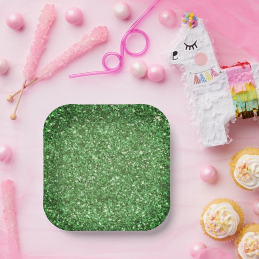 St. Patrick's Day schitteren glitter groen patroon Papieren Bordje (Feest)